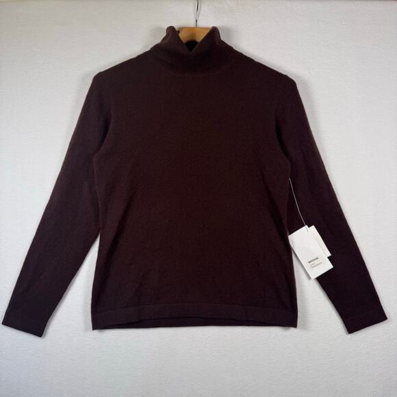 NWT Sutton Studio Bloomingdale's Women's Cashmere Turtleneck Sweater Brown sz M - Picture 1 of 7